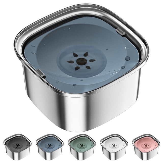Cuenco de agua para perros UPSKY de acero inoxidable, 3 litros, sin derrames, capacidad de 3 litros