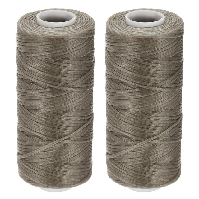 Unique Bargains Light Coffee Polyester Waxed Leather Sewing Thread, 55 Yards, 2 Pack