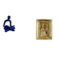 thumbnail image 1 of Escultura de figura de pensador abstracto y marco de fotos de resina, soporte para tarjetas de presentación para oficina, bar, boda, escritorio, mesa,, 1 of 8