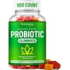 Probiotic Gummies for Adults and Kids Max Strength 5 Billion CFU , Organic Sugar Free Gummies for Digestive Health , 100 Count Vegan Gluten Free Chewable Probiotics Gummies for Men Women and Children