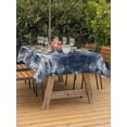 thumbnail image 3 of Outdoor Tablecloth with Umbrella Hole for Patio/Picnic/Party/Camping, Navy Blue Waterproof Table Cloth Rectangle Table Cover Washable, Vintage Abstract Minimalist Tie-dye Art (60"x 120"), 3 of 9
