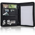 thumbnail image 2 of OOWOLF Padfolio Portfolio Folder, PU Leather Professional with Round Ring Binder 8.5 x 11 Inch Writing Pad Tablet Sleeve Interview Resume Document Organizer Business Card Holder Zippered Closure, 2 of 4