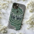 thumbnail image 5 of Gothic Moth Abstract Phone Case, Dark Green Wavy Lines & Stripe Art Phone Cover for iPhone 11 12 13 14 15 16 17 Pro Max Plus, 5 of 6