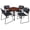 Cherry / Black, variant on Romig Trek 30 in. Square Mobile Adjustable Classroom Table- Cherry & 4 Zeng Stack Chairs- Black & Grey Base