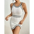 thumbnail image 5 of White & Black Trim Knit Bodycon Dress, 5 of 5