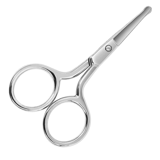 Tijeras pequeñas, tijeras para cejas, tijeras para vello nasal, diseños de punta redonda, plateadas