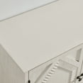 thumbnail image 4 of FFZ 65.2 inch Mid Century Modern Sideboard Buffet Storage Cabinet Symmetrical Geometric Console, Antique White, 4 of 7