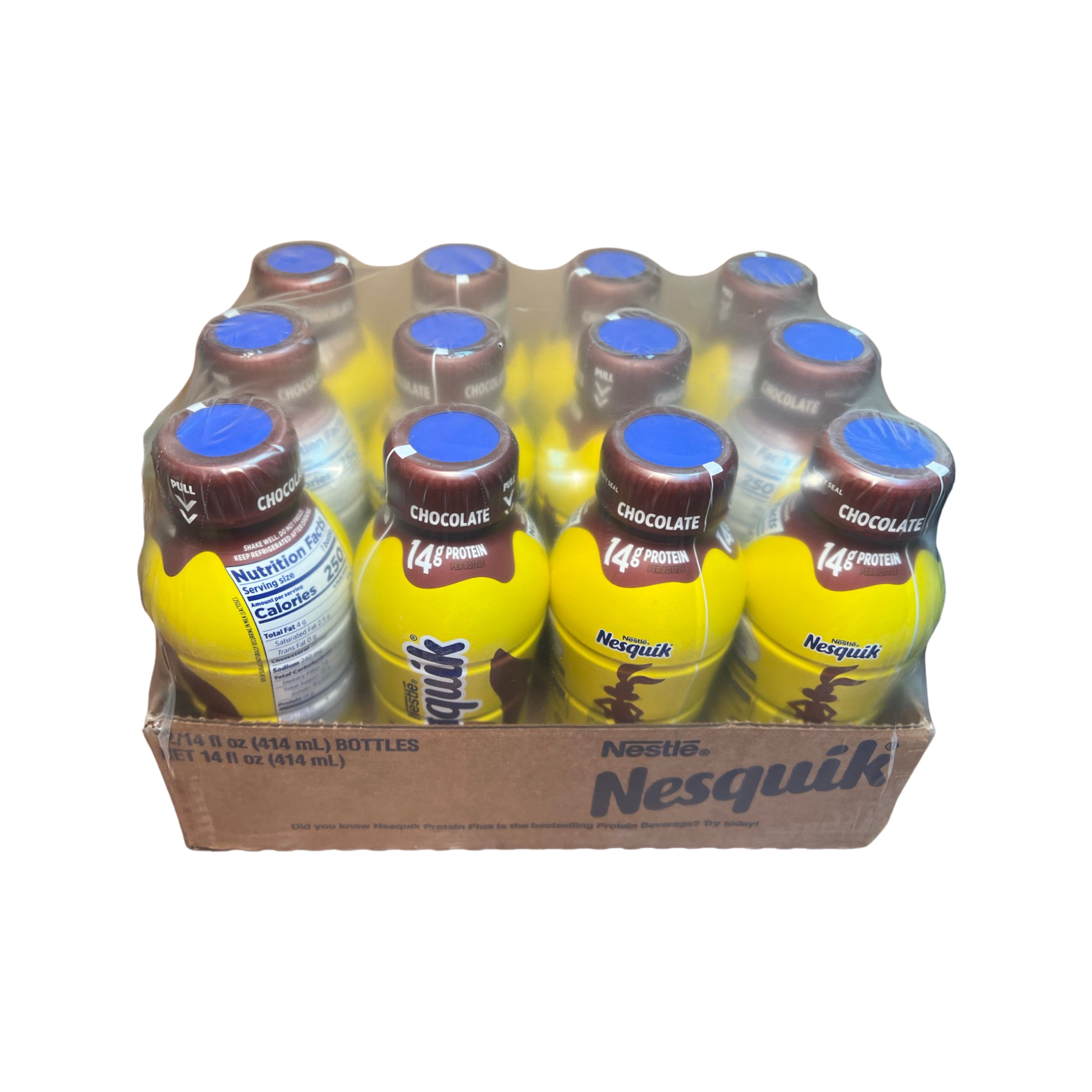Nestle Nesquik Chocolate Low-fat Milk,14 Fl Oz,  Pack of 12