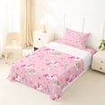 thumbnail image 5 of Erosebridal Girls Unicorn Twin Sheet Sets,Cartoon Rainbow Print Cute Flowers Bedding For Kids 3 Pieces, 5 of 6
