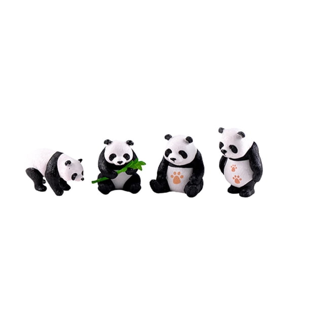 Bewildely decorativa de Panda de 4 Uds., adornos lindos, accesorio de Animal, miniaturas de simulación de paisaje, regalo de Micro Decoración del hogar Grande