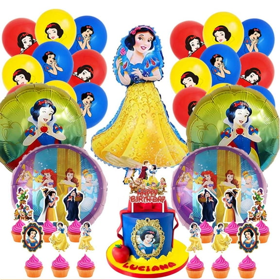 Snow Balloons Cake Topper Party Supplies Birthday Set Decorations Kit Fans