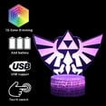 thumbnail image 3 of The Legend of Zelda 3D Illusion Lamp Night Light for Kids 16 Colors Touch Switch Desktop Decoration Birthday Gift with Remote Control [Energy Class A+++], 3 of 4
