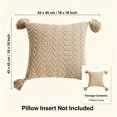 thumbnail image 3 of Tassel Throw Pillow Cover 18 x 18in Boho Decorative Cushion Case, Soft Fringe Pillowcase with Hidden Zipper, Washable Sofa Couch Bed Home Decor, 3 of 8
