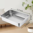 thumbnail image 2 of 2 Pack Stainless Steel Litter Box for Kittens,15.7"×11.8"×2.8" Mini Metal Litter Pan Low Entry for Small Kitten and Senior Cat,Kitty Shallow Litterbox for Guinea Pig,Puppy,Hamsters Toilet, 2 of 6