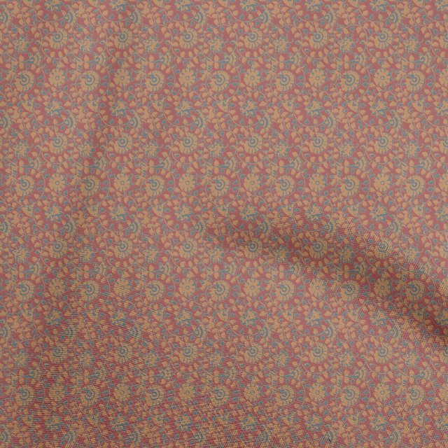 oneOone Silk Tabby Red Fabric Floral Craft Projects Decor Fabric Printed By The Yard 42 Inch Wide
