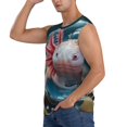 thumbnail image 3 of Fotbe Bubbles Axolotl Fantasy Men's Camiseta sin Mangas Estampada para Hombres, Playera Casual para Gimnasio, Entrenamiento, Playa-Large, 3 of 7