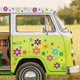 thumbnail image 1 of 96 pegatinas de flores para coche YUANXCMXG Pegatinas de fiesta CON temática hippie de los años 60, 1 of 5