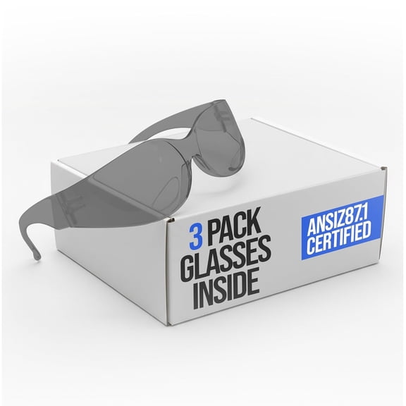 RUGGED BLUE - Bifocal Safety Glasses | Ansi Z87.1 Certified | Safety Glasses With Readers 1.0 | Scratch-Resistant Lenses | Impact-Resistant Eye Protection | Reading Goggles | 3 Pack - Gray Lens