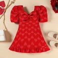 thumbnail image 2 of xfsWaSs Summer Baby Girls Dress Toddler Short Sleeve Heart Prints Dress Ruffles Bowknot Casual Dresses Fashion Princess Sundress 9-12 Months, 2 of 6