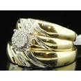 thumbnail image 2 of TAAPSEE JEWELS Mens/Ladies 14K Yellow Gold Finish CZ Engagement Ring Wedding Band Bridal Set Trio, 2 of 6