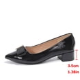 thumbnail image 3 of Rexoro Women Pointed Toe Pumps Bow Decor Slip On Low Chunky Heel Womens Shoes for Office Work Wedding Daily Wear, 3 of 8