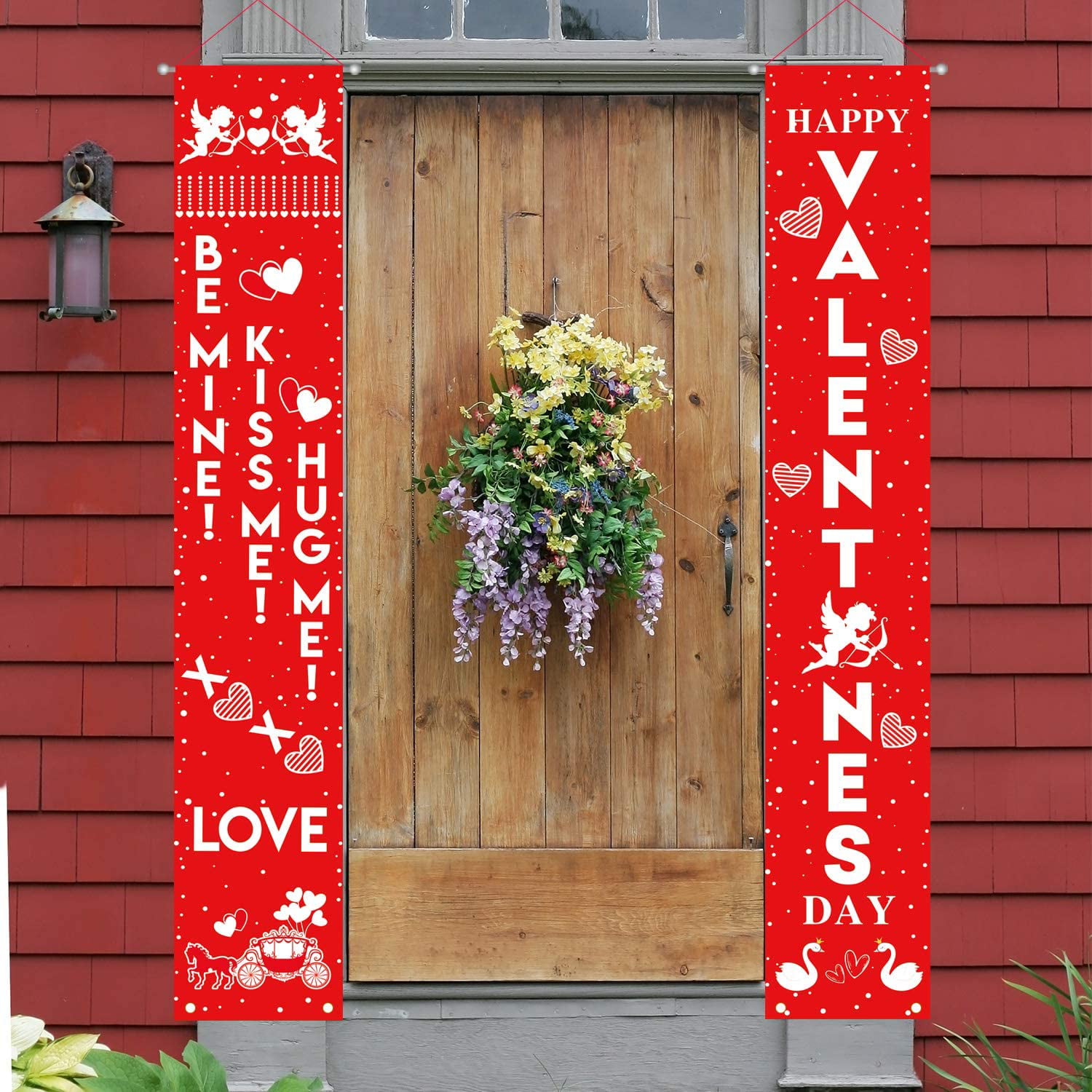 Happy Valentines Day Merry Christmas Banner Decorations Door Porch for Home 