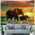 thumbnail image 4 of PRATYUS Animal Theme Tapestry Safari Art, Africa Elephant and Baby Playing in Ocean at Sunrise Nature  Art Hanging for Bedroom Living Room Dorm Wall Blankets Home Decor Painting, 4 of 6