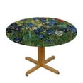 thumbnail image 3 of JEUXUS Round Tablecloth Simulation Painted Texture Gogh Famous Classic Full Width Single-Sided Printing White, 3 of 7