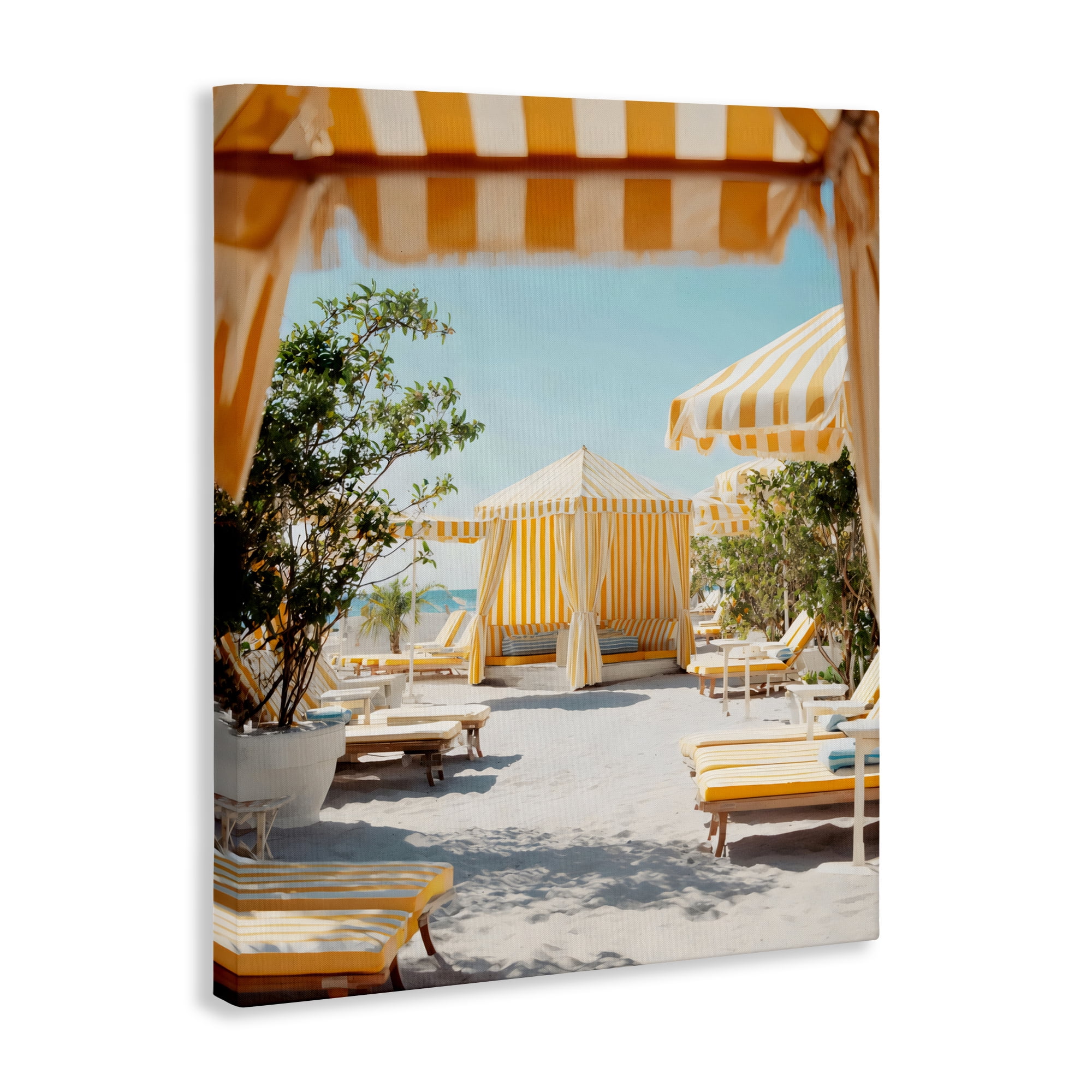 Stupell Industries Yellow Striped Beach Cabanas Canvas Wall Art, design by Franklyn Gregory