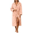 thumbnail image 5 of Kaemgyyd Womens Bathrobe Hooded Nightgown Trendy Print Sleepwear Ladies Fleece Plush Warm Long Robes（Orange,One Size）, 5 of 7