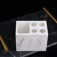 thumbnail image 5 of 5pcs Resin Bathroom Accessories Set Marble Texture Toothbrush Holder Liquid Soap Dispenser Soap Dish Tumblers, 5 of 9