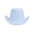 thumbnail image 1 of Chapeau de Cowboy à Paillettes et Sequins - Bleu Ciel, 1 of 2