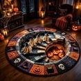 thumbnail image 4 of 3D Haunted Staircase Round Rug, Halloween Optical Illusion Area Rug with Spooky Ghost Design, Non-Slip Floor Mat for Living Room Bedroom Entryway Party Decor, 4 of 5