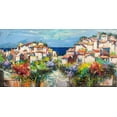 thumbnail image 2 of Florio, Luigi 32x18 Black Ornate Wood Framed with Double Matting Museum Art Print Titled - Borgo sul mare, 2 of 4