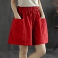 thumbnail image 6 of Women's Shorts Plus Size with Pockets Summer Loose Casual Straight Leg Cargo Shorts, 6 of 7