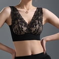 thumbnail image 2 of U-Back Bralette Top - Wireless Comfort Bra with Light Padding, Sexy Lace Supportive Camisole | Hontri | Versatile Comfy & Lacy Bra Top Wireless Bra Lifting Anti Sagging (Black | L), 2 of 8