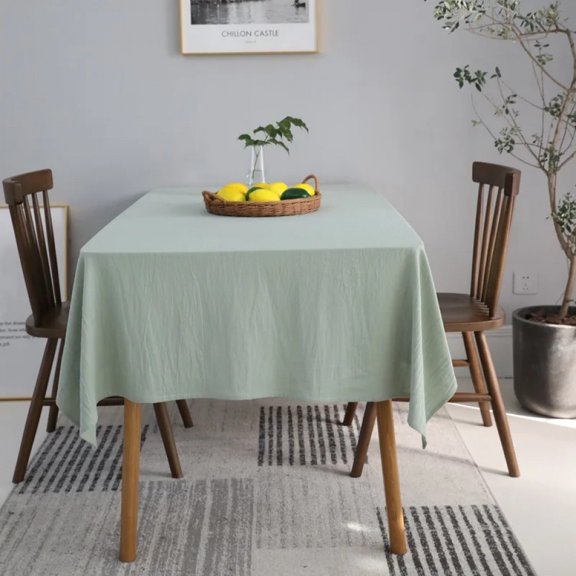 Rectangle Tablecloth 100% Cotton Antifouling Table Cloth Decorative Farmhouse Table Cover for Dining/ Party/ Buffet/ Wedding
