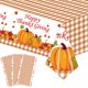 thumbnail image 1 of Suministros para fiestas temáticas de Acción de Gracias, pavo, calabaza, hoja de arce, mantel para mesa de comedor, decoración de mantel de un solo uso, 1 of 6