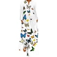thumbnail image 2 of Robes pour Femmes Robe Longue Aguichant à Imprimé Numérique pour Femmes Col en V avec Poches Robe à Manches Longues Chemises de Robe en Liquidation, 2 of 5