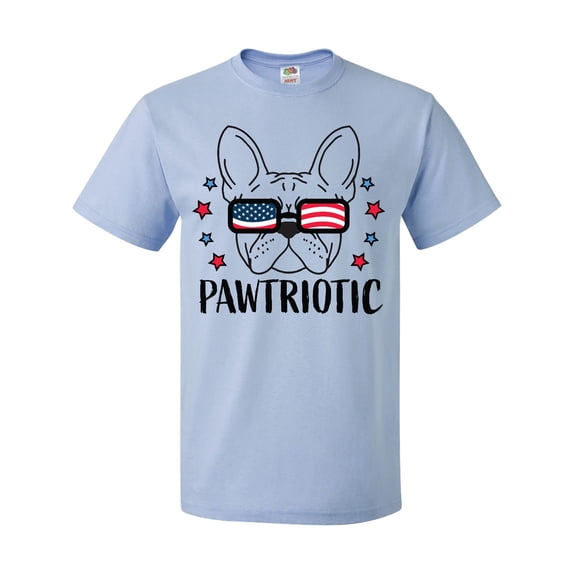 Inktastic Pawtriotic with French Bulldog in American Flag Sunglasses T-Shirt