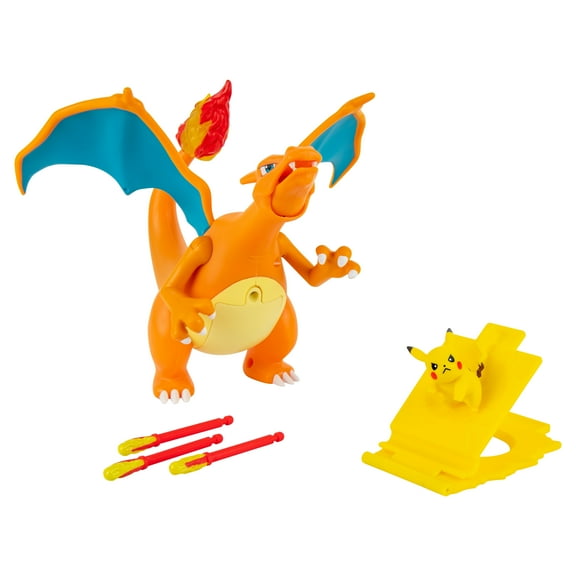 Pokémon Charizard Deluxe Collectible Figure with Pikachu - 6 inch Interactive Trading Card Game Toy
