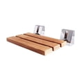 thumbnail image 5 of Teak Wall Mount Seat - Foldable Bathroom Shelf, Space Saving Wood Seat, Rustic Decor, Small Bathrooms, 5 of 6