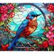 thumbnail image 1 of 5D DIY Taladro Vitral Pájaro Kit 35x30cm, 1 of 9