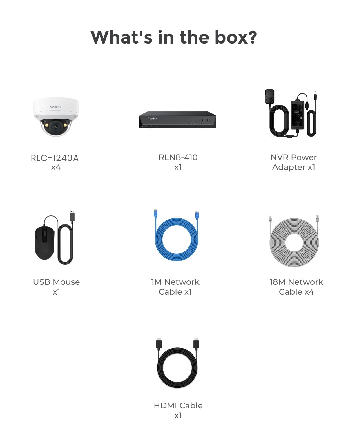 Reolink PoE 8-Channel NVR System, 4x 12MP Vandal-Proof Dome Spotlight Cameras, 2TB HDD, RLK8-1200V4