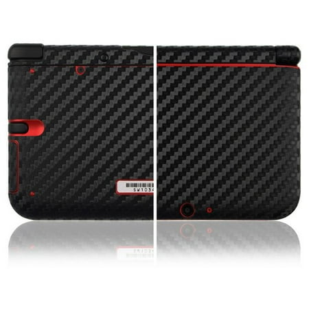 Skinomi Carbon Fiber Black Cover Skin+Screen Protector Cover for Nintendo 3DS XL