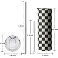 thumbnail image 2 of 20 Oz Black and white Checkered Tumbler with Handle Lid and Straw, Checkered Tumbler Water Bottle Travel Coffee Cup Mug,Checkered Gifts for Women Men, 2 of 6