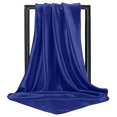 thumbnail image 5 of Women's Solid Cotton Shawl Scarf, Versatile 2-in-1 Sun Protection Sheer Scarf Wrap Cover Up Navy Free Size, 5 of 7
