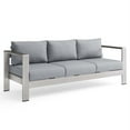thumbnail image 2 of Modway Shore Outdoor Patio Aluminum Sofa in Silver Gray, 2 of 11