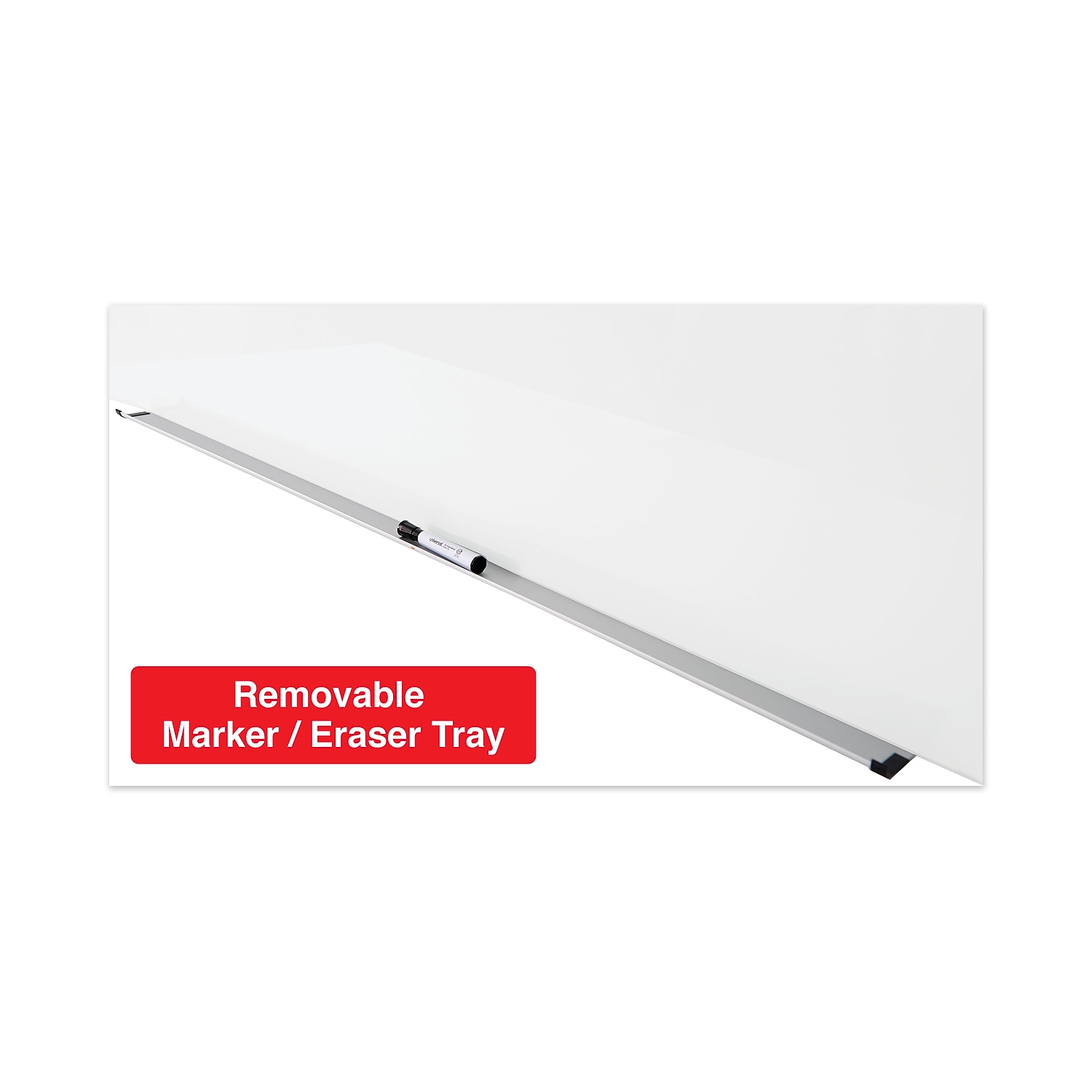 Universal Frameless Magnetic Glass Marker Board 48" x 36" White (UNV43203)