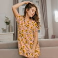thumbnail image 3 of Hirioo Plaid Sunflower for Women’s Nightdress Comfortable Short Sleeve Nightwear Casual Sleep Dress, 3 of 6